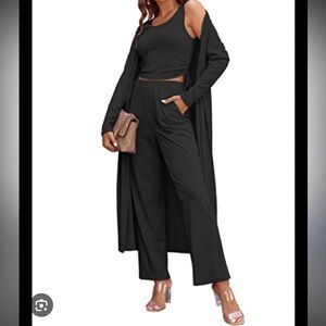 Chic Dark Green Women's Pajama Set 3 Piece Set